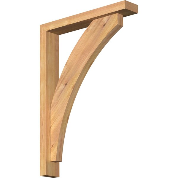 Ekena Millwork Thorton Block Smooth Bracket w/ Offset Brace, Western Red Cedar, 3 1/2"W x 20"D x 28"H BKT0402X20X28THR05SWR - main